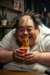 3食カップ焼きそばの男