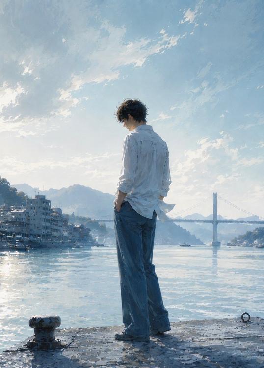 やさしい風の吹く街で～謎の美青年、海に落ちる～