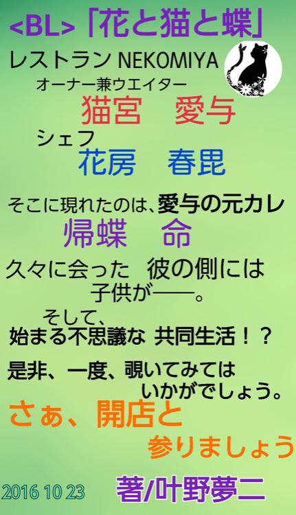 <BL> 　花と猫と蝶